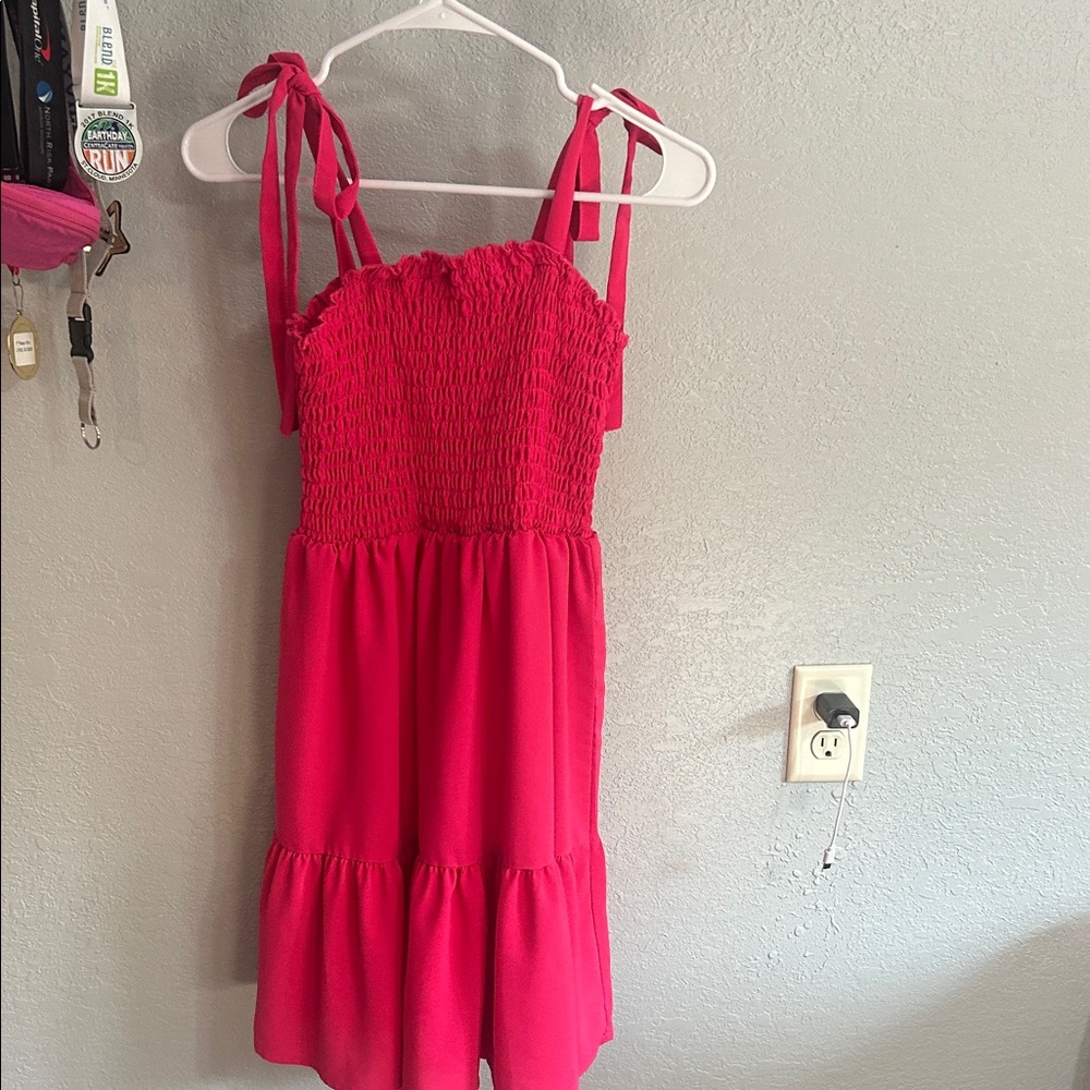 Pink Dress with Tie Straps